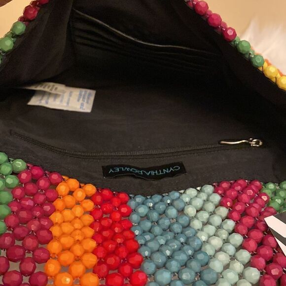 NWT Cynthia Rowley Rainbow Beaded Crossbody Retro Style 1960-70's - Rainbow - Picture 10 of 11
